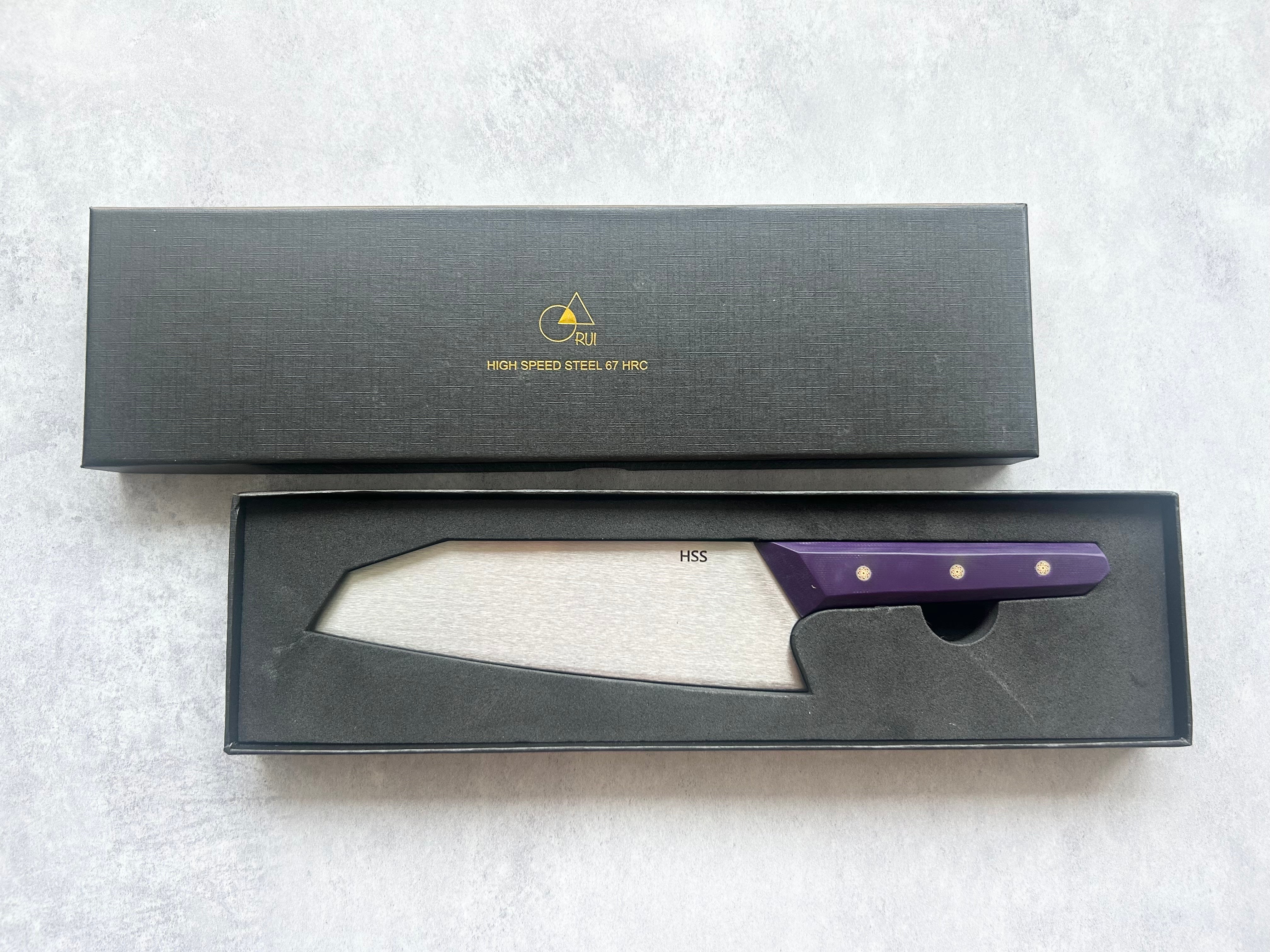 HSS Santoku 'Grape' Purple G10 Handle FREE SHPPING