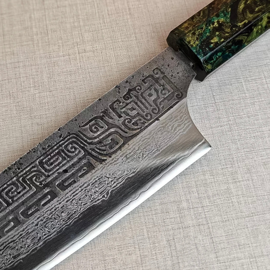 “Azure Dragon" W61F Damascus Gyuto 9inch FREE SHIPPING