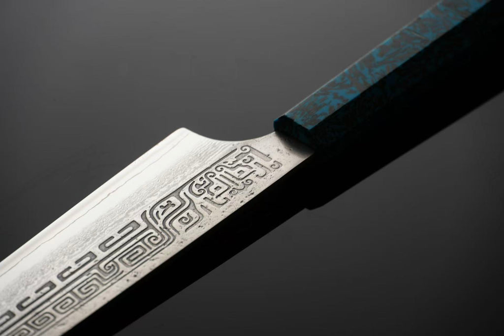“Azure Serpent" W61F Damascus Gyuto 9inch FREE SHIPPING